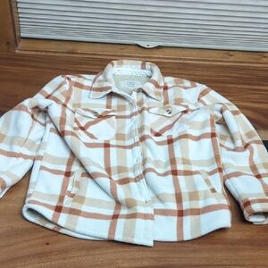 Sage Collective Plaid Fleece Shirt Jacket Sherpa Lined Women’s L